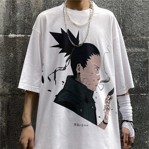 Men Women Anime Naruto Shikamaru Print T Shirt Harajuku Tshirt Ulzzang Korean Style Cotton Tee Top Clothes Streetwear Summer