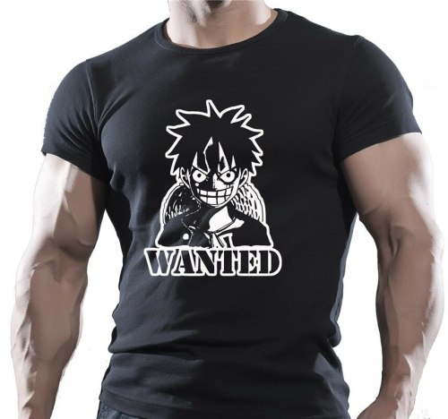 OP/ ONE PIECE Anime Manga Luffy Cosplay BLACK T SHIRT 100% Cotton S-XXL Style Round Tee Tshirt