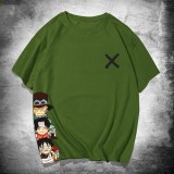 Childhood Luffy Sabo Portgas D Ace Short Sleeve Harajuku Anime T Shirt Men Cotton T-shirt One Piece Loose Tshirt Print Top