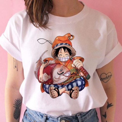 one piece t shirt women harajuku Anime 80s cartoon kawaii tshirt ulzzang summer short sleeve female t-shirt top tee new