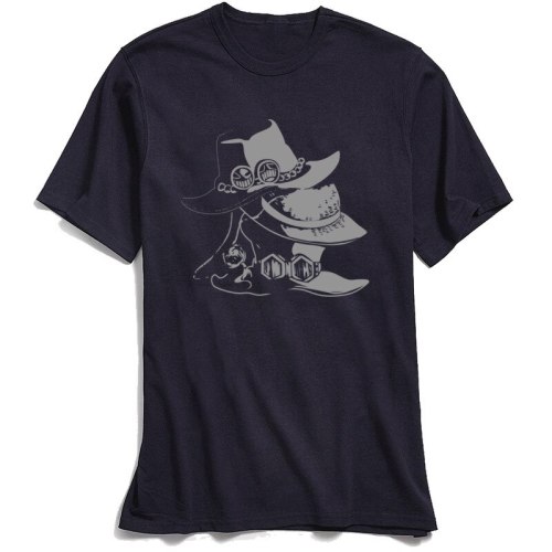 Brother Hats Man Tshirt One Piece Ace Print T Shirt Cowboy 80s T-shirts Summer Fall Tee Shirt Men High Quality 100% Cotton Tops