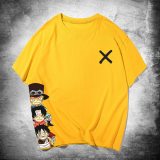 Childhood Luffy Sabo Portgas D Ace Short Sleeve Harajuku Anime T Shirt Men Cotton T-shirt One Piece Loose Tshirt Print Top