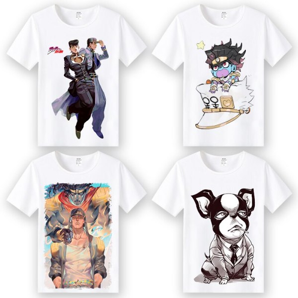 Anime JoJo's Bizarre Adventure  cosplay T-shirt Kujo Jotaro Higashikata Josuke  men t shirt Tees tops