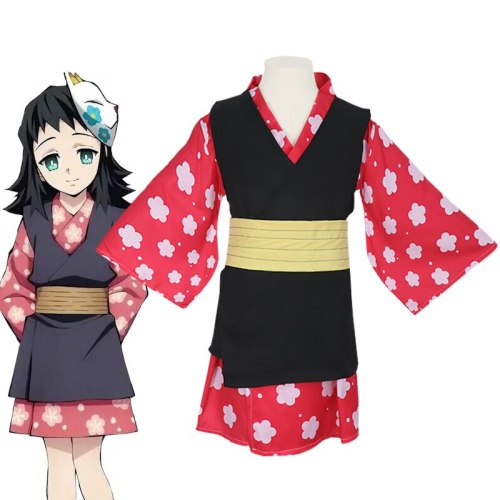 Kids Makomo Cosplay Costume Demon Slayer Kimetsu no Yaiba Halloween Kimono Uniform Suit For Girls Boys Gift