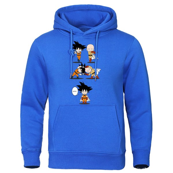 Fusion Saiyan Hoodies Japanese Anime Sweatshirt Dragon Ball Goku Crossover One Punch Man Saitama Pullover Men Streetwear Hoody
