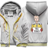 One Punch Fashion Wool Liner Mens Hoodies Hooded Brand Tracksuits Homme Top Winter Jackets Patchwork Warm Moletom Masculino