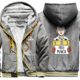 One Punch Fashion Wool Liner Mens Hoodies Hooded Brand Tracksuits Homme Top Winter Jackets Patchwork Warm Moletom Masculino