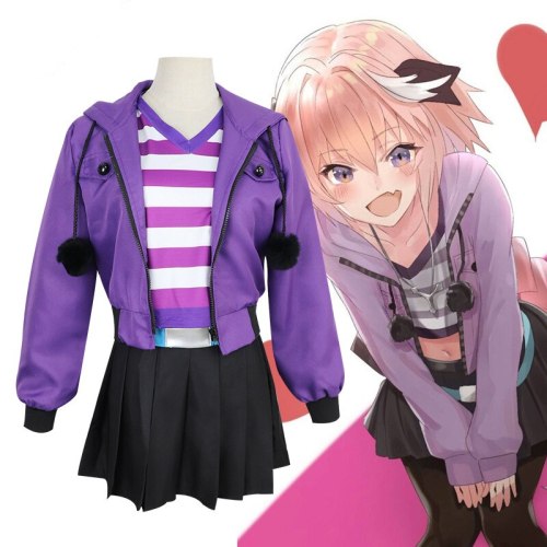 Fate Grand Order FGO Apocrypha Cosplay Costume FA Rider Astolfo Cosplay Costume Casual Suit Coat with Shoes