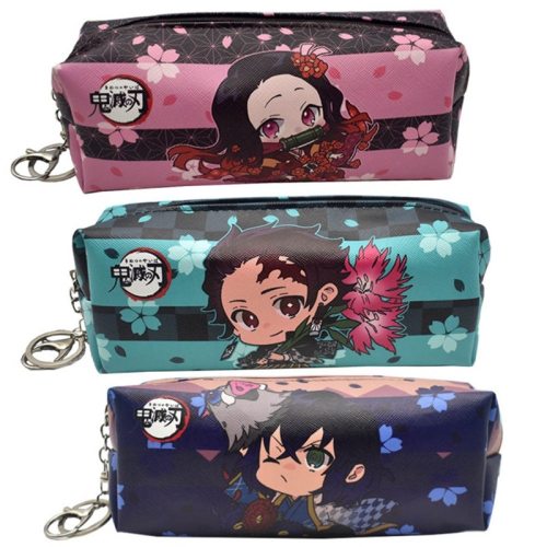 Anime Demon Slayer: Kimetsu no Yaiba Pencil Bag  Zipper Canvas Students Pencil Bag Wallet Storage Bag Stationery School Supplies