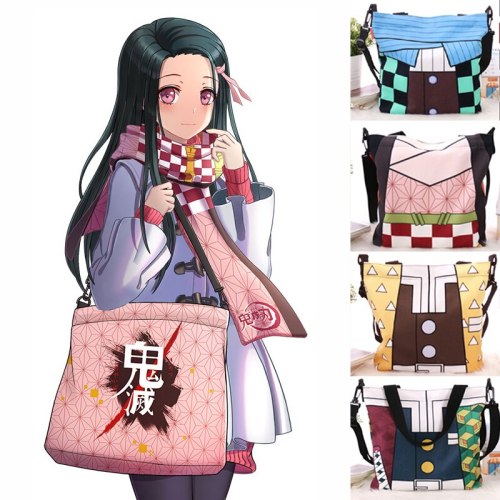 Anime Demon Slayer: Kimetsu no Yaiba Cosplay Shoulder Bag Messenger Cross Body Bag Canvas Handbag Shopping Tote