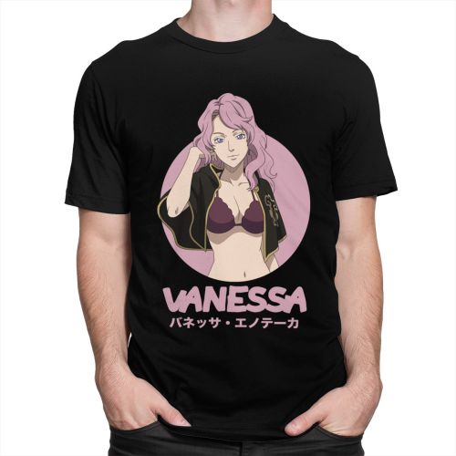 Japanese Anime Manga T-shirt T Shirt Merchandise Gift Unique Black Clover Vanessa Enoteca Tee Tops for Men Short Sleeved T-shirt