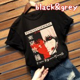 Tokyo Ghoul Kaneki Character Black T-Shirt Personality Tops for Men/Women