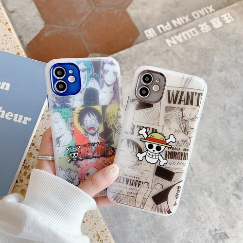 Luxury Cartoon Anime One Piece Case For iPhone 12 Pro Max Mini Straw Hat Luffy Cover For iPhone 11 Pro X XS Max XR 7 8 Plus SE2