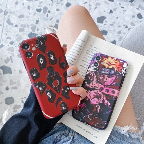 Ins Japan Anime Naruto Akatsuki Pain Phone Case For IPhone 11 12 Pro X XS Max XR 7 8 Plus SE2 Fine Hole Silicon Soft Cover Coque
