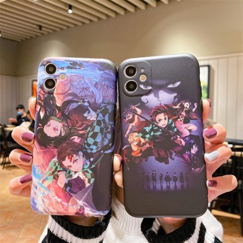 Cartoon Anime Demon Slayer Phone Case For iPhone 12 XS MAX 7 XR 11 Pro SE2 X 8 Plus Kimetsu No Yaiba Soft Silicone Cover Fundas