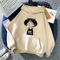 Anime One Piece Luffy Anime Print Men Hoodies Japan Street Clothes Simplicity Fashion Hoodie Fleece Loose O-Neck Pullover Autumn