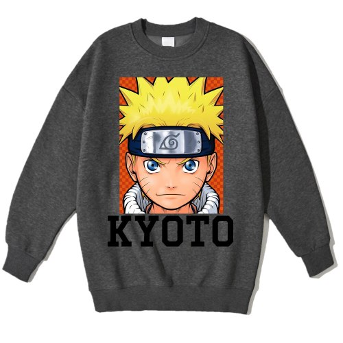 Kyoto Naruto Japan Anime Prints Men Hoodie Harajuku Crewneck Swetshirt Fleece Hoody Fashion Clothes Loose Pullover Hoodies Mens