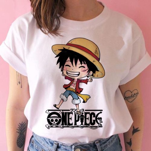 One Piece clothes tshirt female vintage graphic tees women couple  t shirt summer top harajuku kawaii