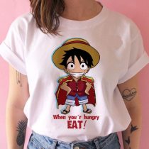 One Piece tshirt female streetwear harajuku kawaii plus size 2020 print clothes tshirt couple clothes