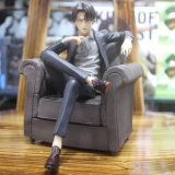 Attack on Titan Anime Figures Levi Ackerman Black Suit PVC Toys Sitting Soft Action Figma Rivaille Brinquedos Ichiban Doll Model