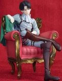 Attack on Titan Levi Ackerman Anime Figures PVC Toys Rivaille Sitting Sofa Action Figurine Model Heichov Collectible Doll Figma
