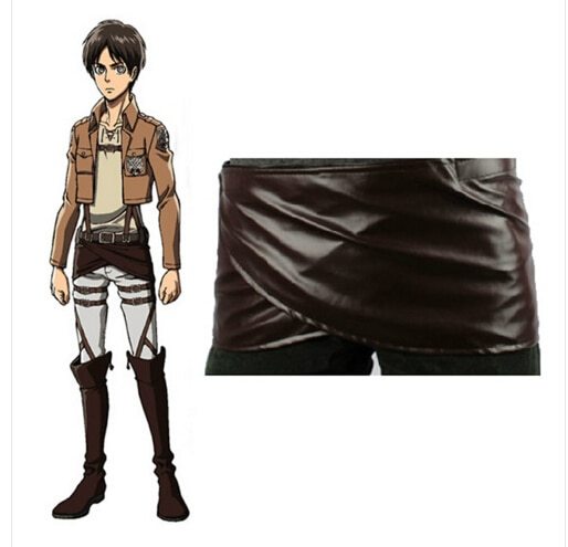 Anime Shingeki no Kyojin Attack On Titan Deluxe Edition Cosplay Costumes Chocolate PU Leather Apron Belt Skirt