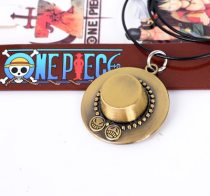 Anime One Piece Necklace Luffy Straw Hat Pendant Men Fashion Choker Accessories Jewelry Figure Toys