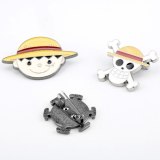 Anime One Piece Brooch Monkey D. Luffy Metal Pins Chaveiro Diy Decoration Jewelry Figure Toy