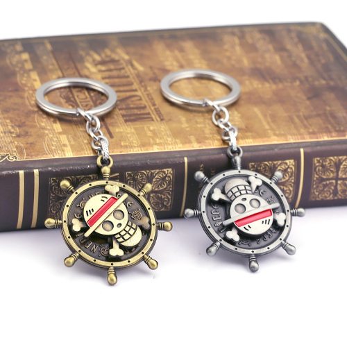 Anime One Piece Logo Keychain Luffy Ace Nami Chopper Key Ring Pendants Holder for Car Souvenirs Accessories Figures Copslay Toys