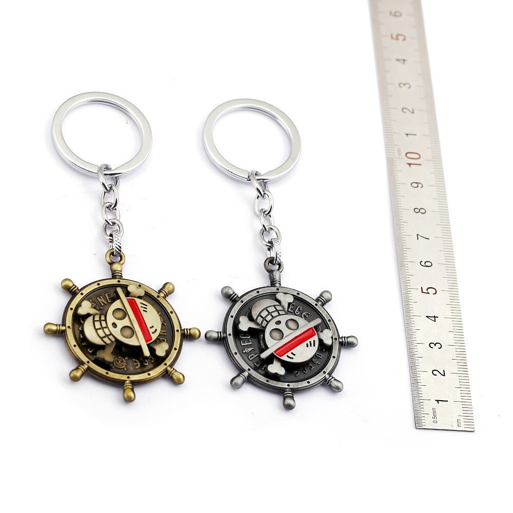 Anime One Piece Logo Keychain Luffy Ace Nami Chopper Key Ring Pendants Holder For Car Souvenirs