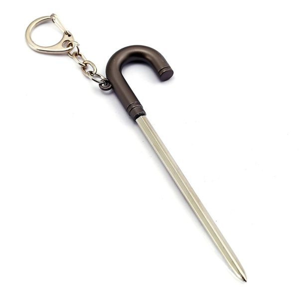 Anime One Piece Burukku Crutch Sword Keychain Metal Pendants Chaveiro Jewelry Figure Toy Key Ring Gift