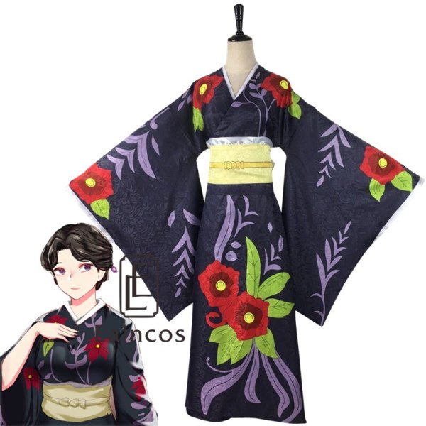 Anime Demon Slayer Kimetsu no Yaiba Tamayo Cosplay Costume Kimono Uniforms Clothes Women Dresses