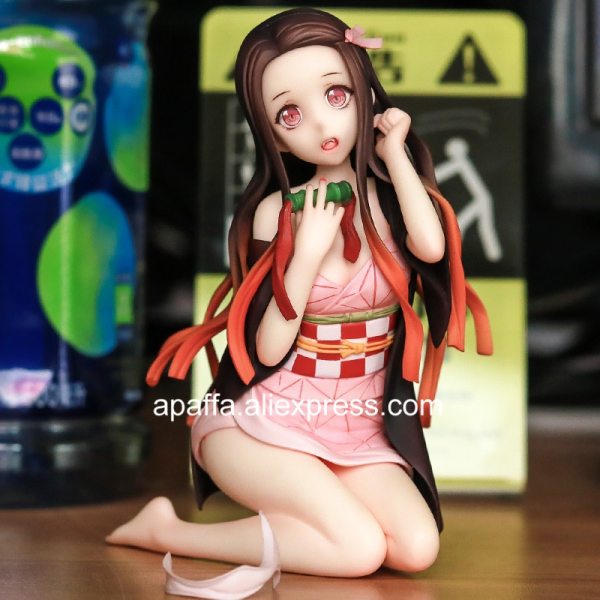 Anime Figure Demon Slayer Kamado Nezuko Sexy Girl PVC Action Figure Kneeling Version Nezuko Kamado Figurine Collection Toy Gift