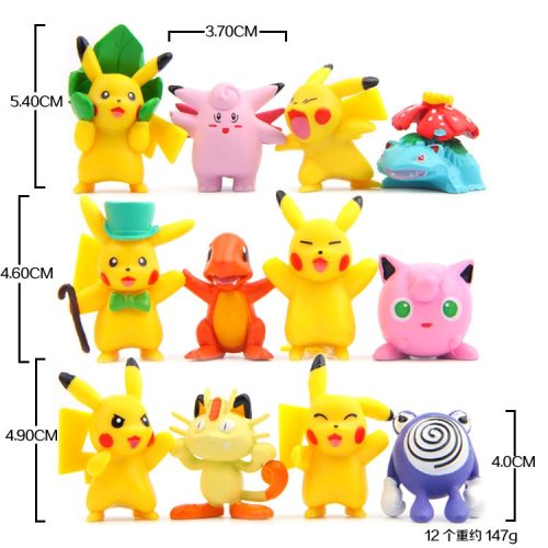 Japan Anime Pikachu Charmander Squirtle Bulbasaur Cubone Cartoon Animals Model Toy For Kid Eif Action Figure Birthday Gift 3-5cm