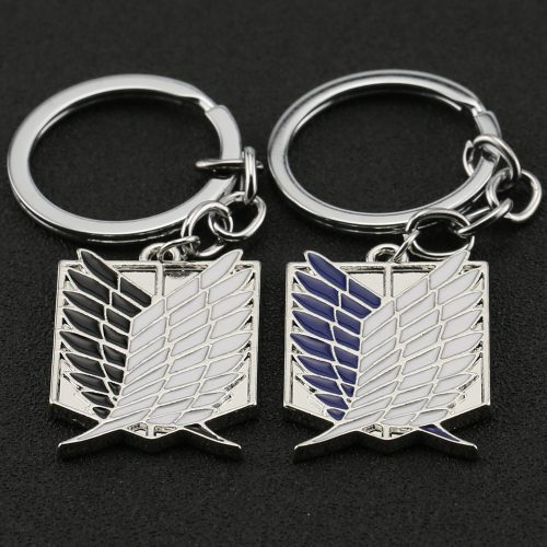 Attack On Titan Keychain Wings of Liberty Freedom Scouting Legion Eren Keyring Key Holder Chain Ring New Anime Jewelry Wholesale