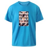 Attack on Titan Eyes Print T shirts Man Summer Causal Tops Kpop Oversize Hip Hop Black Tee Shirt Fashion Anime Cartoon T-shirt