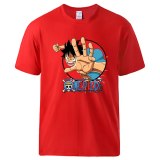 Cartoon Luffy Print Tshirts Man Summer Tops One Piece Hip Hop Cool Short Sleeve Sportswear Tee Male Loose Fit Work Out Tops Tee