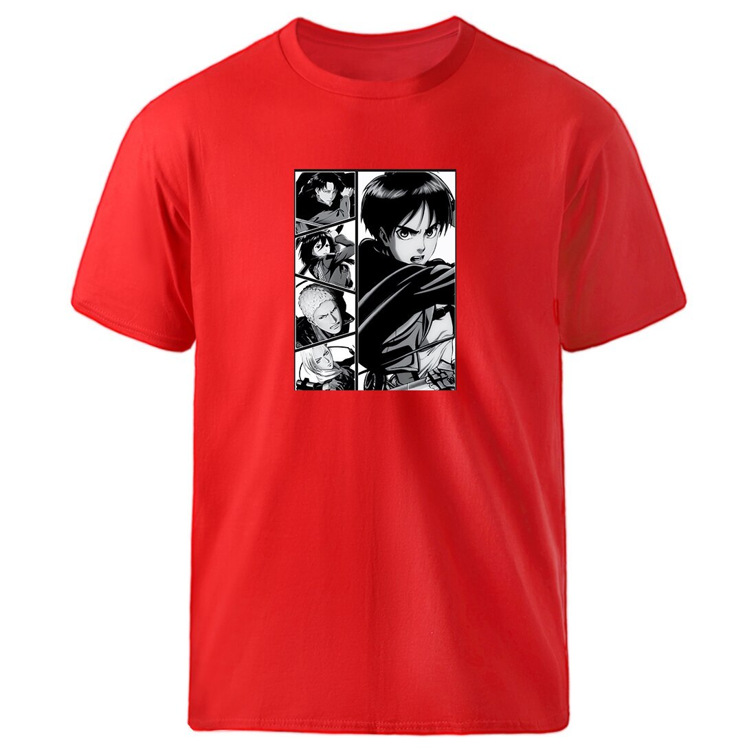 Attack On Titan Print T shirts Mens Anime Oversized Tops Summer Short
