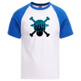 The Straw Hat Pirate Tshirt Mens Summer Raglan Tees One Piece Luffy Print Short Sleeve T shirts Man Hot Sell 100% Cotton T shirt