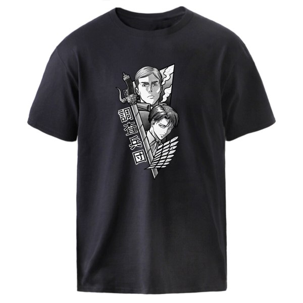 2021 Man T shirts Attack On Titan Anime Loose Black Kpop Streetwear Top New Fashion Brand Summer Short Sleeve Casual T-shirts