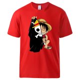 One Piece Luffy Print T shirts Male Casual Summer Tops 2020 Hot Sell short Sleeve Casual Sportswear Japan Anime Man Loose Tee