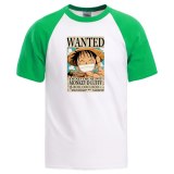 The Straw Hat Pirate T shirts Mens Luffy One Piece Raglan Short Sleeve Tops Tshirts 2020 Hot Japan Anime Hot Sell T shirts Tops