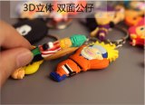 Anime One Piece 3D Keychain PVC Model key Finder Rings Toys Luffy Zoro Sanji Nami Usopp Chooper Robin Brook Franky keychain Cute