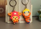 Anime One Piece 3D Keychain PVC Model key Finder Rings Toys Luffy Zoro Sanji Nami Usopp Chooper Robin Brook Franky keychain Cute