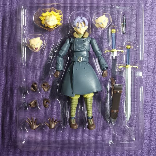 SHF Figuarts Super Saiyan Trunks Ation Figure Model Toys Change Face PVC Doll Anime Dragon Ball Soldier Acc Collectibles for Fan