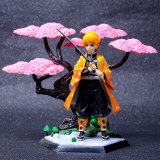 19 Cm Anime Demon Slayer Figure Nezuko Tanjirou Zenitsu Kimetsu Cherry Tree Collectible Action Figure PVC Model Doll Toys Youth