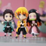 Anime Figure Toys Demon Slayer Q Version Tanjiro Nezuko Zenitsu Moedel Articulated Movable Joints Ornaments Doll Teenagers Gift