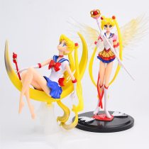 Cartoon Anime Sailor Moon Tsukino  Action Figure Wings Toy Doll Cake Decoration Collection Cute Model Girl Gift Toy for Children