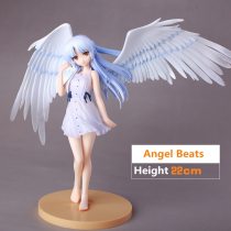 22CM Anime Figure Angel Beats Toy Angle's Wings White Toy Tenshi Kanade Tachibana PVC Collection Toys Car Collection Ornament