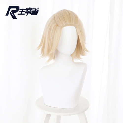 Anime Tokyo Revengers Sano Manjiro Cosplay Wig Mikey Light Blonde Short Hair Heat-Resistant High Temperature Wire